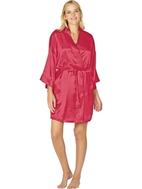 INTIMO Womens Pink Fair Isle Holiday Robe